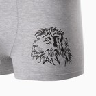 Трусы мужские боксеры «Лев», цвет серый меланж, размер 56 - фото 41585001