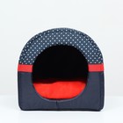 Дом-трансформер «Норка», Оксфорд бязь иск. мех, 45×35×35 см, синий со звездами - Фото 2