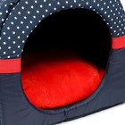 Дом-трансформер «Норка», Оксфорд бязь иск. мех, 45×35×35 см, синий со звездами - Фото 4