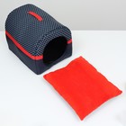 Дом-трансформер «Норка», Оксфорд бязь иск. мех, 45×35×35 см, синий со звездами - Фото 5