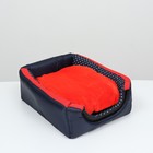 Дом-трансформер «Норка», Оксфорд бязь иск. мех, 45×35×35 см, синий со звездами - Фото 6