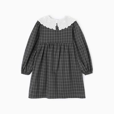 Платье с воротником для девочки KAFTAN: School collection, чёрное, размер 34 (122-128 см)