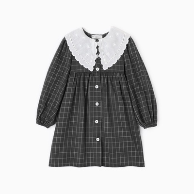 Платье с воротником для девочки KAFTAN: School collection, чёрное, размер 34 (122-128 см)