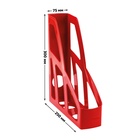 Лоток для бумаг вертикальный, СТАММ «Лидер», ширина 70 мм, красный - Фото 2