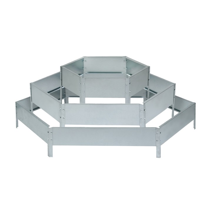 Клумба оцинкованная, 3 яруса, d=60–100–140 см, высота бортика 45 см, Greengo