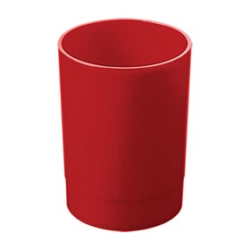 Подставка-стакан для пишущих принадлежностей Стамм "Лидер", круглая, красная