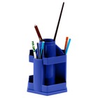 Подставка-органайзер для канцелярии СТАММ "Maxi Desk", пластиковая, вращающаяся, синяя - фото 9597538