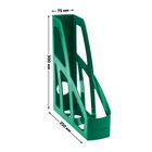 Лоток для бумаг вертикальный Стамм «Лидер», пластиковый, ширина 75 мм, зеленый - Фото 6