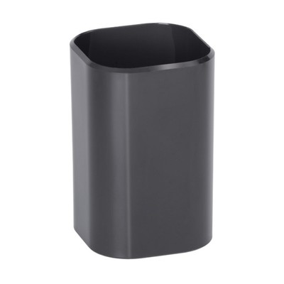 Подставка-стакан для канцелярии СТАММ "Фаворит", пластик, квадратная, черная