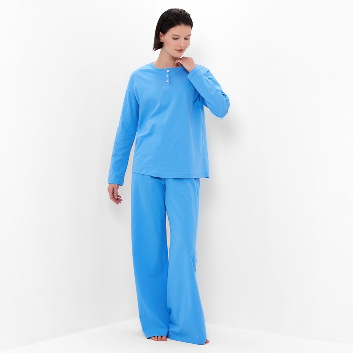 Пижама женская (джемпер, брюки) MINAKU: Home collection цвет голубой, р-р 42 - Фото 1