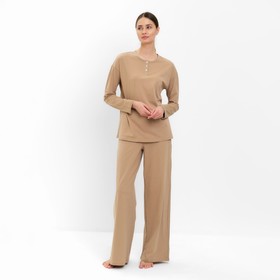Пижама женская (джемпер, брюки) MINAKU: Home collection цвет бежевый, р-р 42