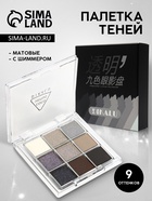 Набор теней для век SILVER, 9 цветов - Фото 1