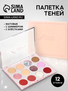 Профессиональная палетка теней для век SKY, 12 цветов - Фото 1