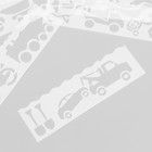 Трафарет с фигурным краем "Тачки" набор 8 шт 18,3х5,5 см - фото 22154792