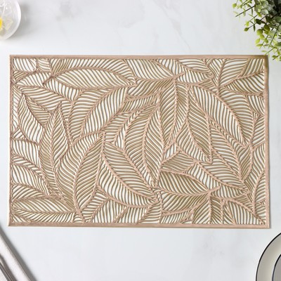 Набор салфеток сервировочных на стол Доляна «Листопад», 4 шт., 45×30 см, цвет золотой