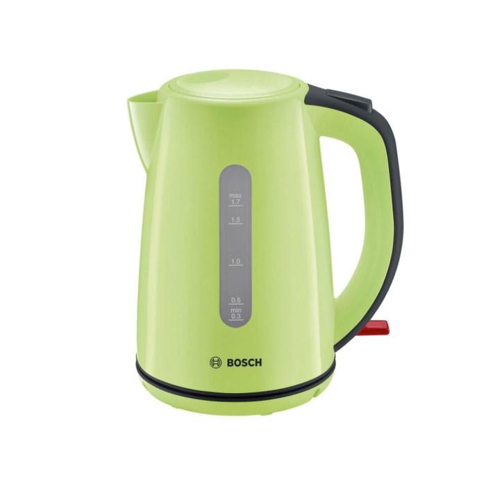 Чайник электрический Bosch TWK7506, пластик, 1.7 л, 2200 Вт, зелёный