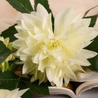 Цветы искусственные "Георгин садовый галант" 11х61 см, белый - фото 6881170
