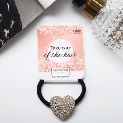 Резинка для волос QF «Алдона», мерцание сердце