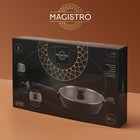 Сковорода Magistro Flame, d=28 см, h=7,5 см, со стеклянной крышкой, ручка soft-touch, антипригарное покрытие, индукция - фото 4377239