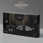 Сковорода Magistro Warrior, d=24 см, h=6,3 см, со стеклянной крышкой, ручка soft-touch, антипригарное покрытие, индукция - фото 4377249