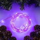 Гирлянда «Нить» 10 м роса, IP44, медная нить, 100 LED, свечение фиолетовое, мерцание, 220 В - фото 4011794