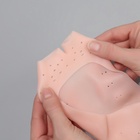 Носочки для педикюра, силиконовые, с перфорацией, с разделителем, универсальный размер, 17×7 см, бежевые - Фото 9