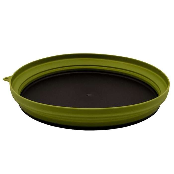 Тарелка силиконовая с пластиковым дном, 25.5 х 25.5 х 4, цвет оливковый - Фото 1