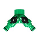 Распределитель 2-канальный, внутренняя резьба 3/4", быстросъёмное соединение, пластик - Фото 1