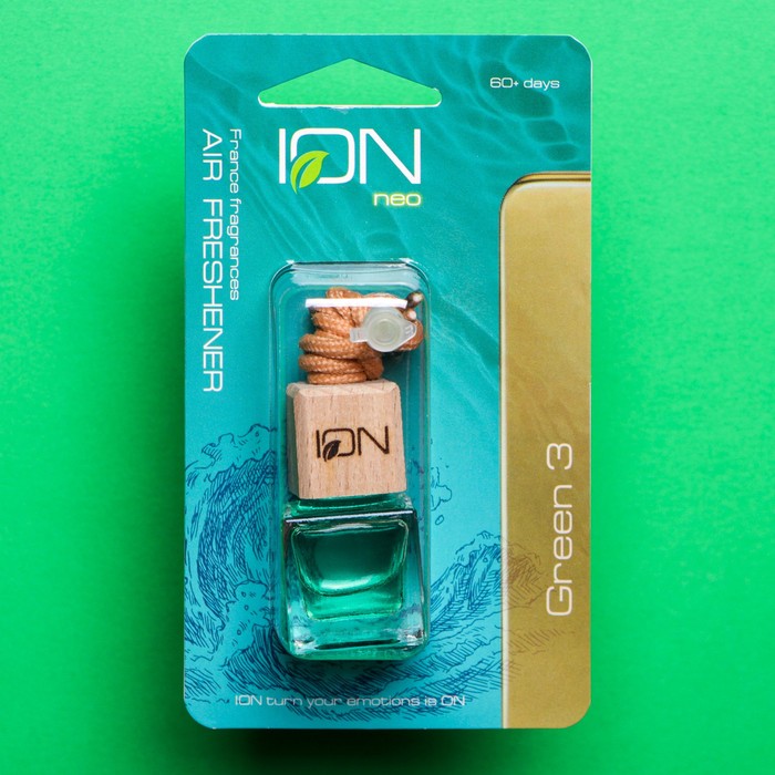 Ароматизатор подвесной бутылочка ION GREEN 3, 6 мл, IP-03 - Фото 1