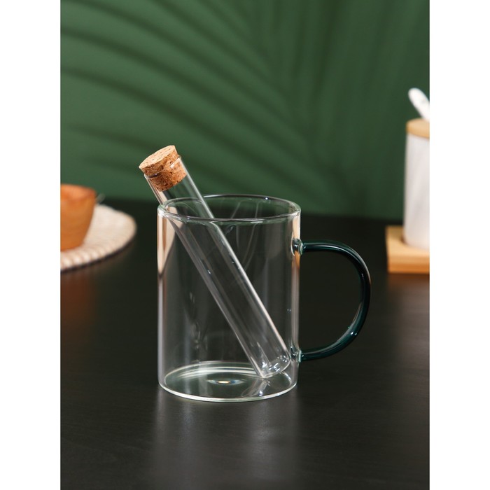 Набор стеклянный для заваривания чая BellaTenero «Алхимия», 2 предмета: сито 30 мл, кружка 250 мл - фото 1876735973