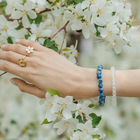 Набор браслетов 2 шт. шар №6 «Горный хрусталь» матовый и шар №8 Лазурит», d=5,5 см, 5 см - фото 23986150