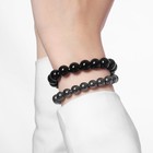 Набор браслетов 2 шт. шар №8 «Гематит» и шар №10 Агат чёрный», 5,5 см - фото 22805953