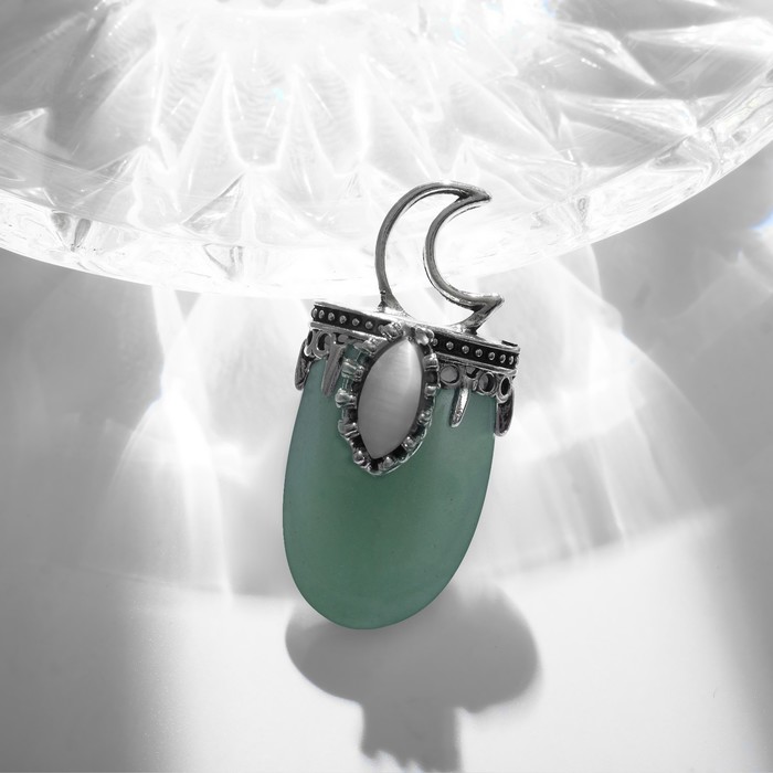 Подвеска полумесяц «Нефрит» - Фото 1