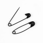 Булавки английские, 27 мм, 10 шт., цвет чёрный - Фото 2