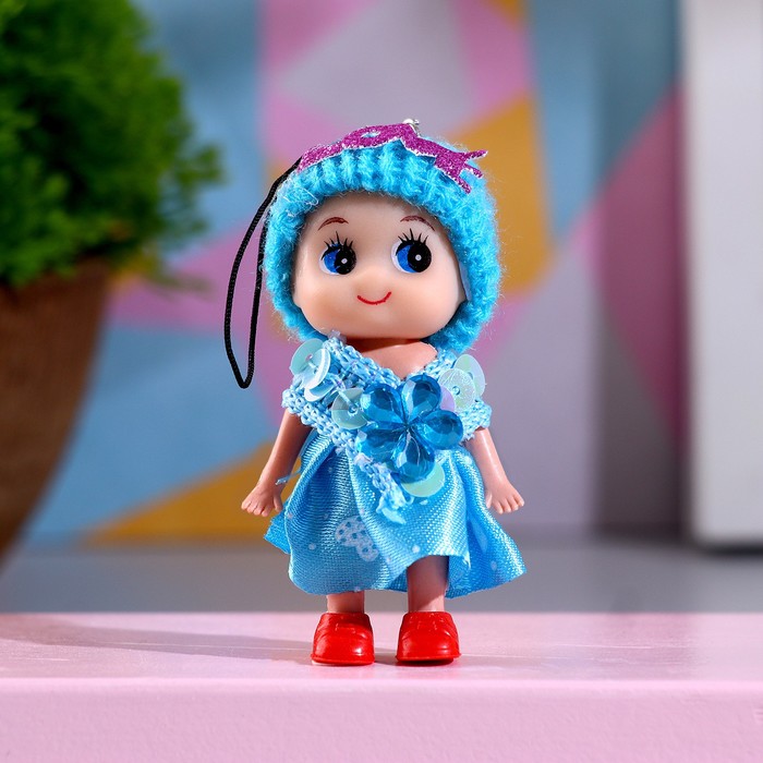 Кукла в шапочке и платье, 3 × 3 × 7 см, цвета МИКС - фото 1928153121