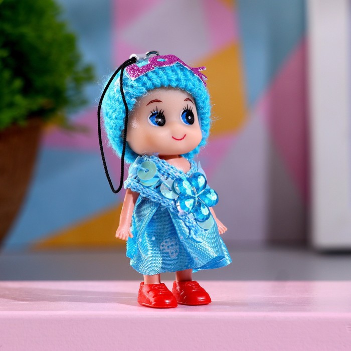Кукла в шапочке и платье, 3 × 3 × 7 см, цвета МИКС - фото 1909159037