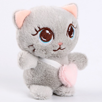 Мягкая игрушка «Кот», с сердцем, 11 см, цвет МИКС