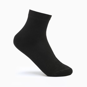 Носки укороченные, цвет чёрный, размер 23
