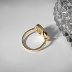 Кольцо родированное «Перламутр» круг, безразмерное, цвет белый в золоте - фото 44633410