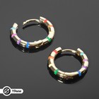 Швензы-кольца родированные "Радуга" d=19мм, цветные в золоте - фото 10421600