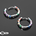 Швензы-кольца родированные "Радуга" d=19мм, цветные в серебре - фото 10421601