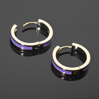 Швензы-кольца родированные «Локо» d=20 мм, цвет фиолетовый в золоте