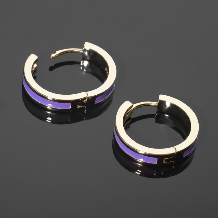 Швензы-кольца родированные «Локо» d=20 мм, цвет фиолетовый в золоте - Фото 1