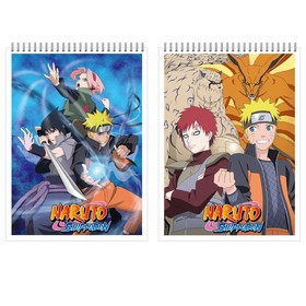 

Блокнот А6 40л кл на греб Naruto, обл мел карт, выб УФ дв, 2В МИКС NT3/2