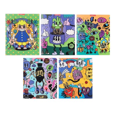 Тетрадь 48 листов в клетку, «Абсурд», обложка мелованный картон, МИКС