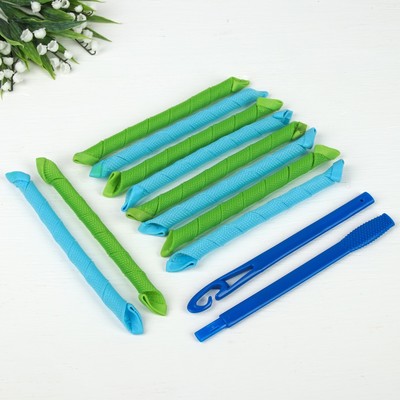 Бигуди «Волшебный локон», d = 1 см, 19-31 см, 10 шт, цвет МИКС