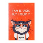 Тетрадь А4-, 48 листов в клетку "Уверенный кот", обложка мелованный картон, выборочный УФ-лак, МИКС - Фото 4