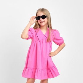 Платье детское с воротником KAFTAN, размер 36 (134-140 см), цвет ярко-розовый