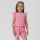 Комплект для девочки (топ, шорты) KAFTAN, р.32 (110-116 см), ярко-розовый - фото 319406459