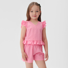 Комплект для девочки (топ, шорты) KAFTAN, р.36 (134-140 см), ярко-розовый - Фото 1